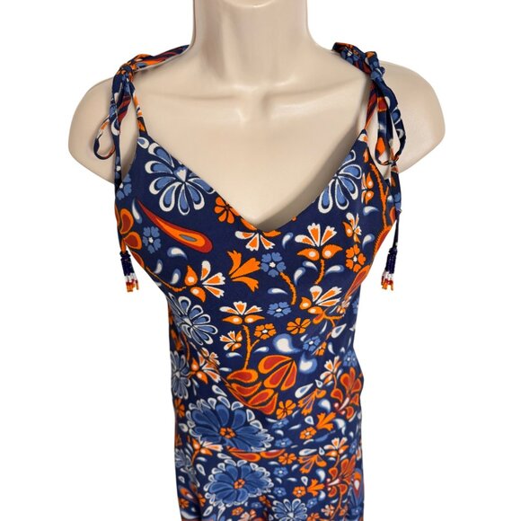 Sigrid Olsen Floral Size XS/S Two Pieces Skirt Tank Top Blue Orange NWT - Picture 4 of 13